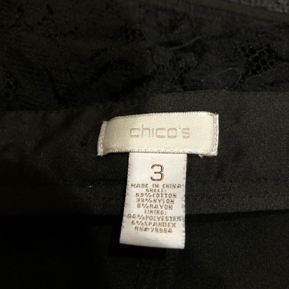Chico’s Black Floral Laced Mini Skirt Size XL - Picture 9 of 11